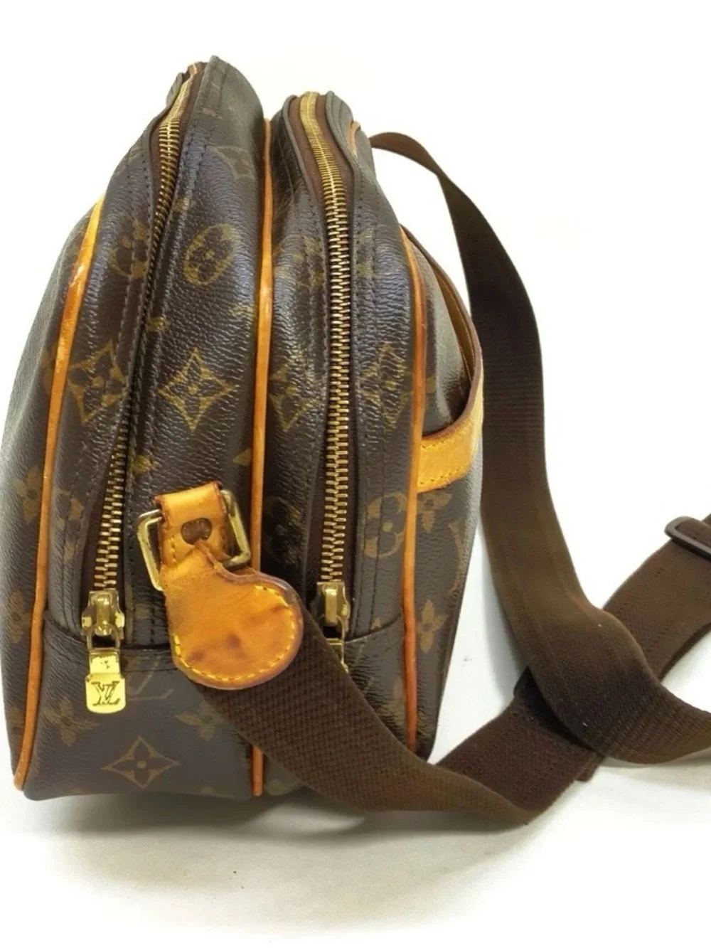 Louis Vuitton Reporter PM Monogram Canvas Messenger Bag in Brown and Tan